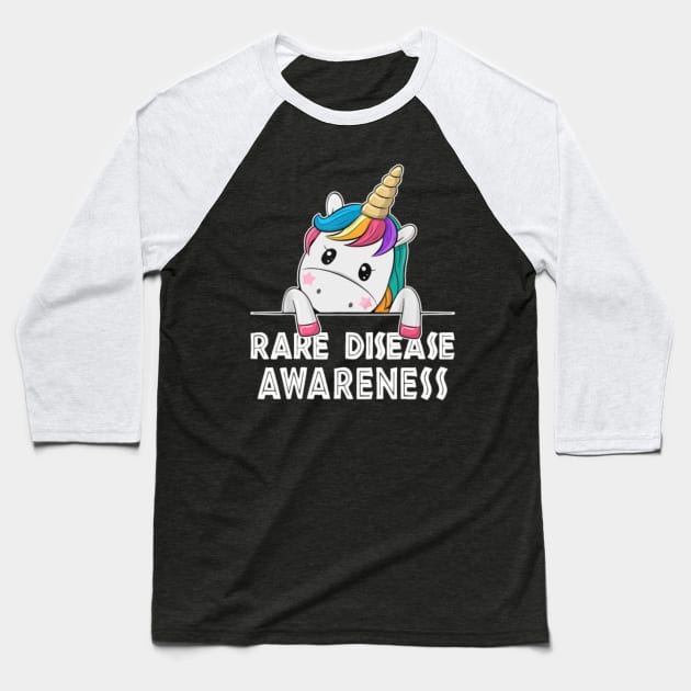 Unicorn Lovers Rare Disease Awareness Funny Baseball T-Shirt by Kink4on